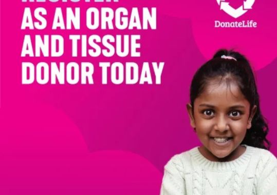 Register as an organ and tissue donor this DonateLife Week