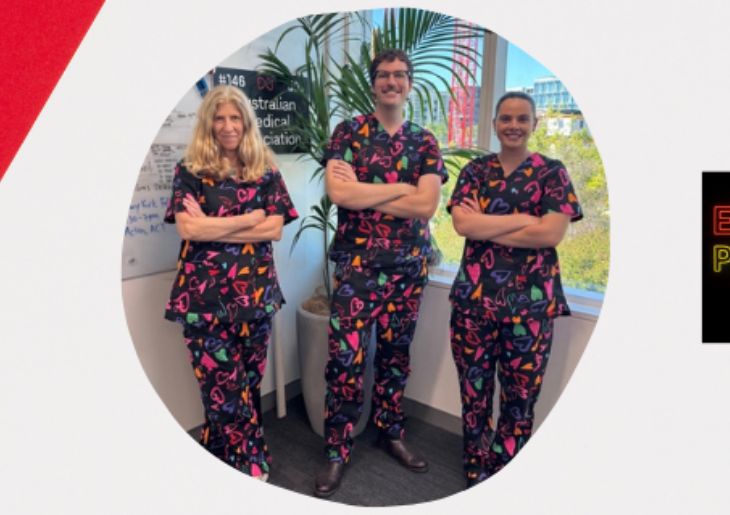 AMA Doctors Join Mardi Gras Parade in Rainbow Scrubs